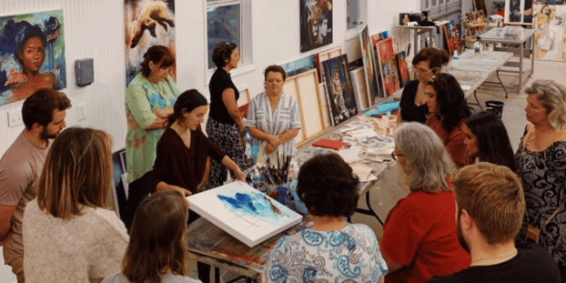 Photo caption: Many students in the Mastery Program begin selling their work before they’re even done with the program. Photo courtesy of the Milan Art Institute.&nbsp;